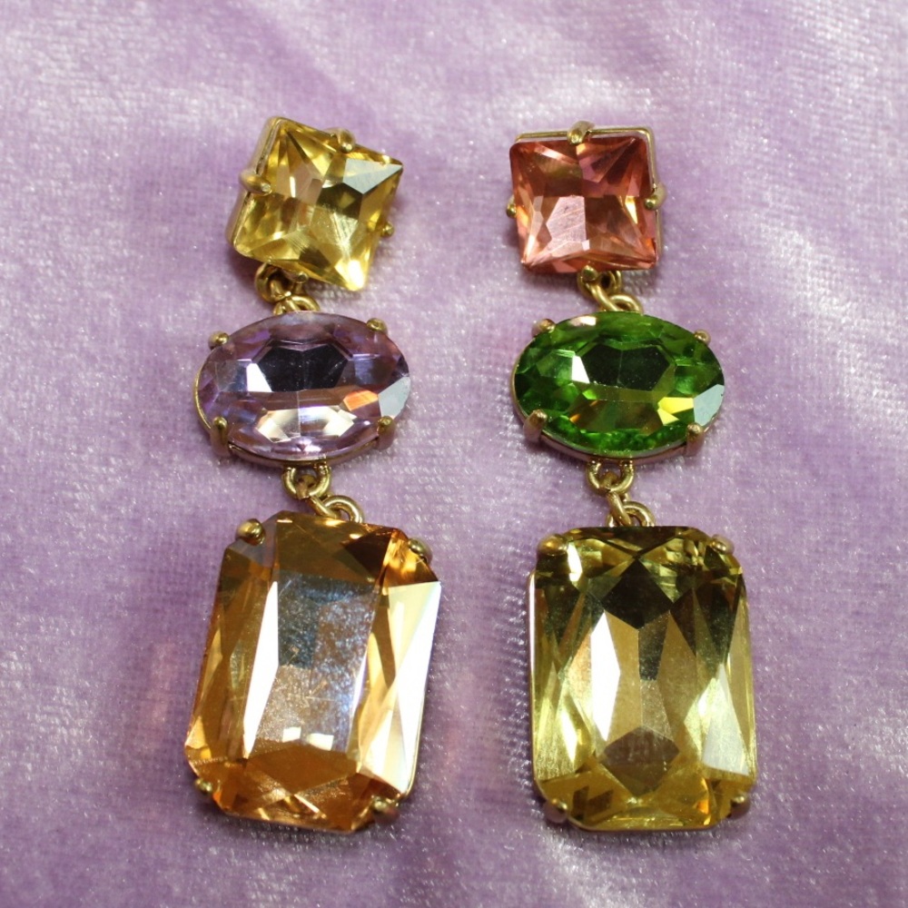 BAUBLEBAR CHUNKY RHINESTONE DANGLING EARRINGS